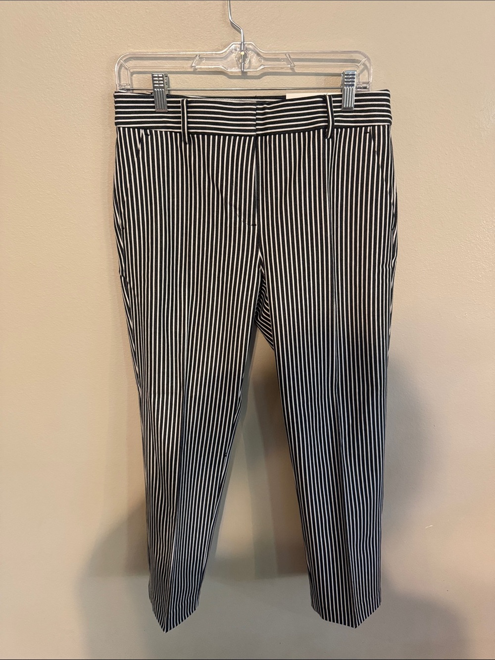 LOFT Black & White Vertical Stripe Chinos